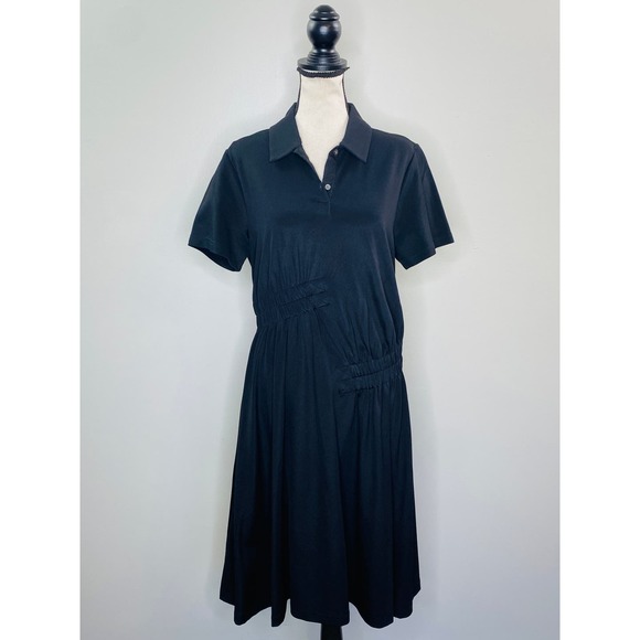 Marc by Marc Jacobs Asymmetrical Shirt Dress Women Large Ruched Casual Chic Luxe - Picture 1 of 11
